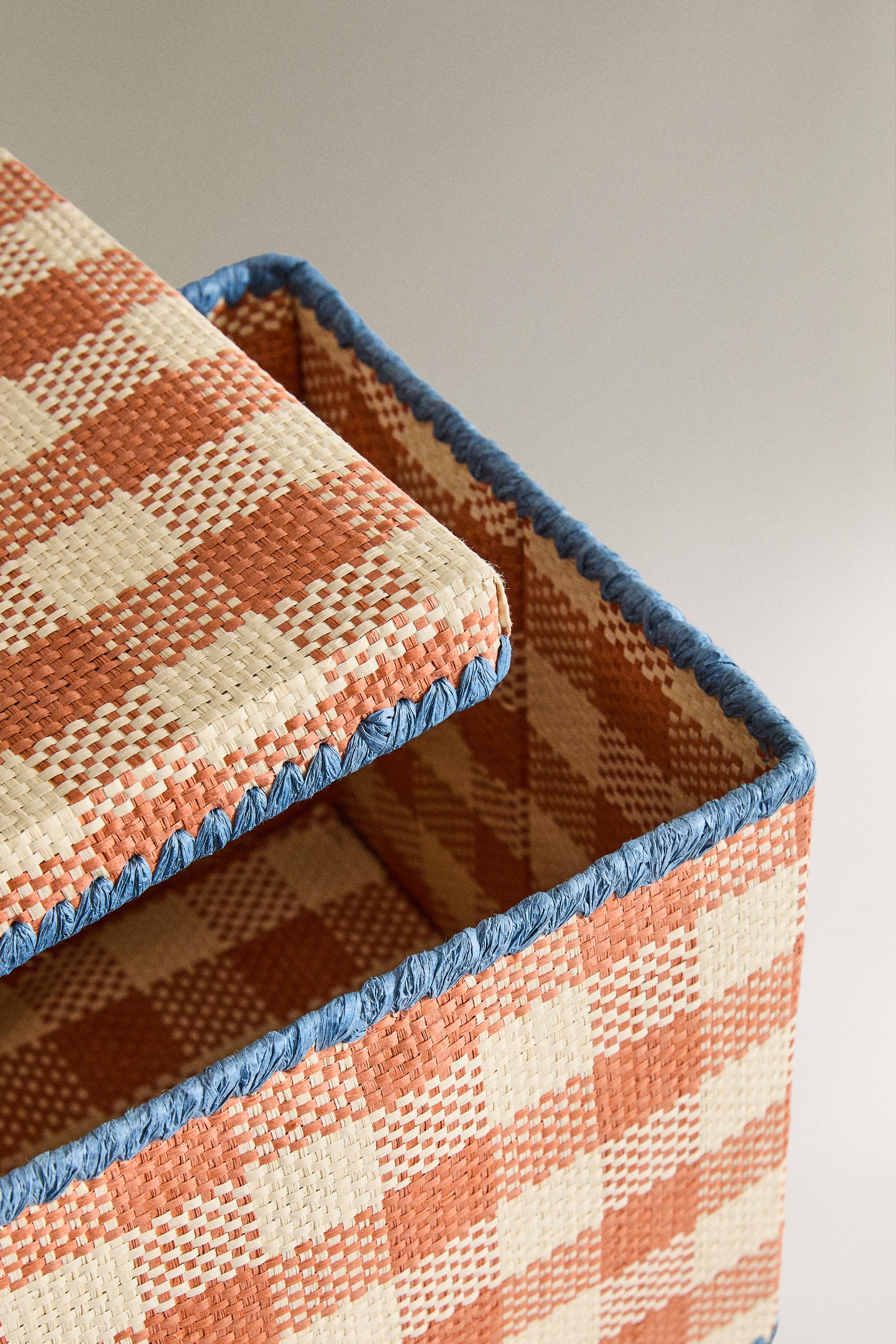 KIDS FOLDABLE CHECKERED BASKET